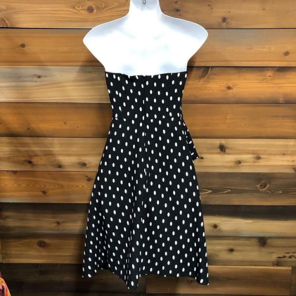 KEEPSAKE Soul Fire Mini Dress Size Small polka dot, black and white, strapless - Picture 8 of 15
